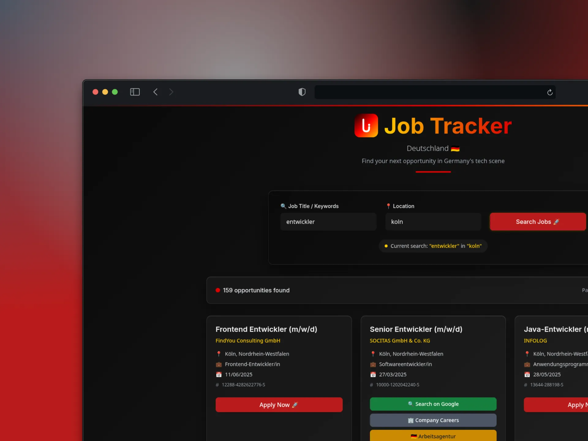 Job Tracker Deutschland | 2025
